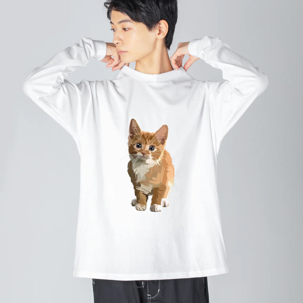 Zonelandの面白い猫、ケティ、猫の家 ビッグシルエットロングスリーブTシャツ