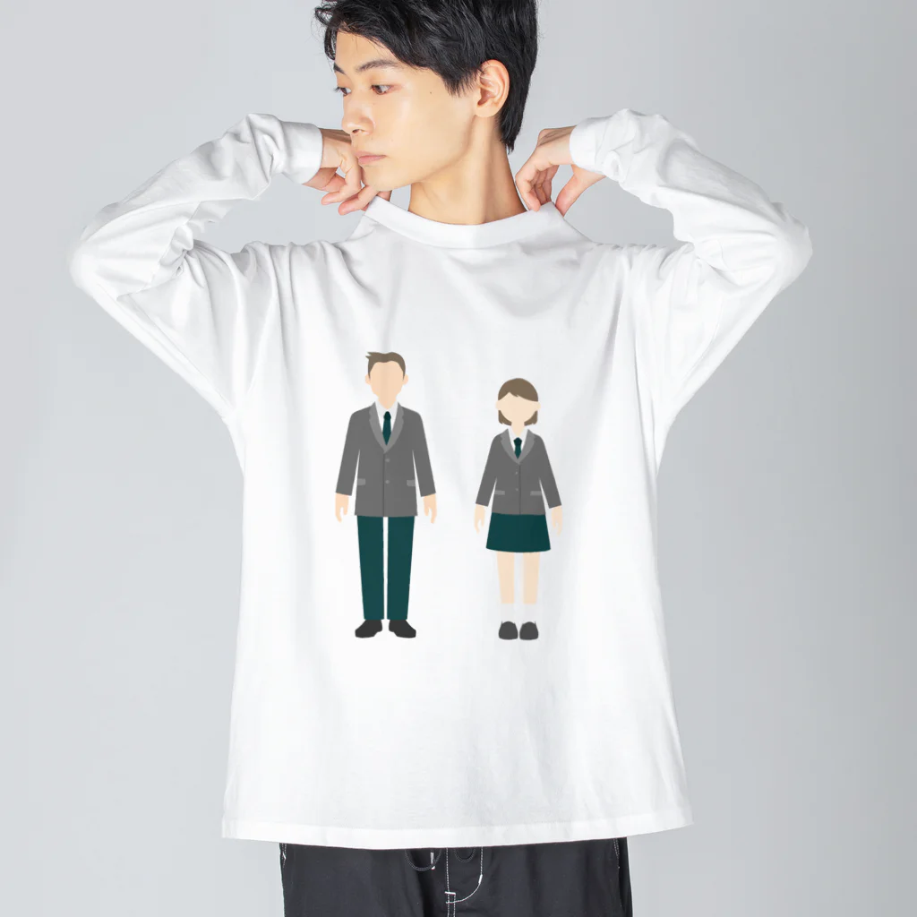 Katie（カチエ）のブレザーの制服の学生 Big Long Sleeve T-Shirt