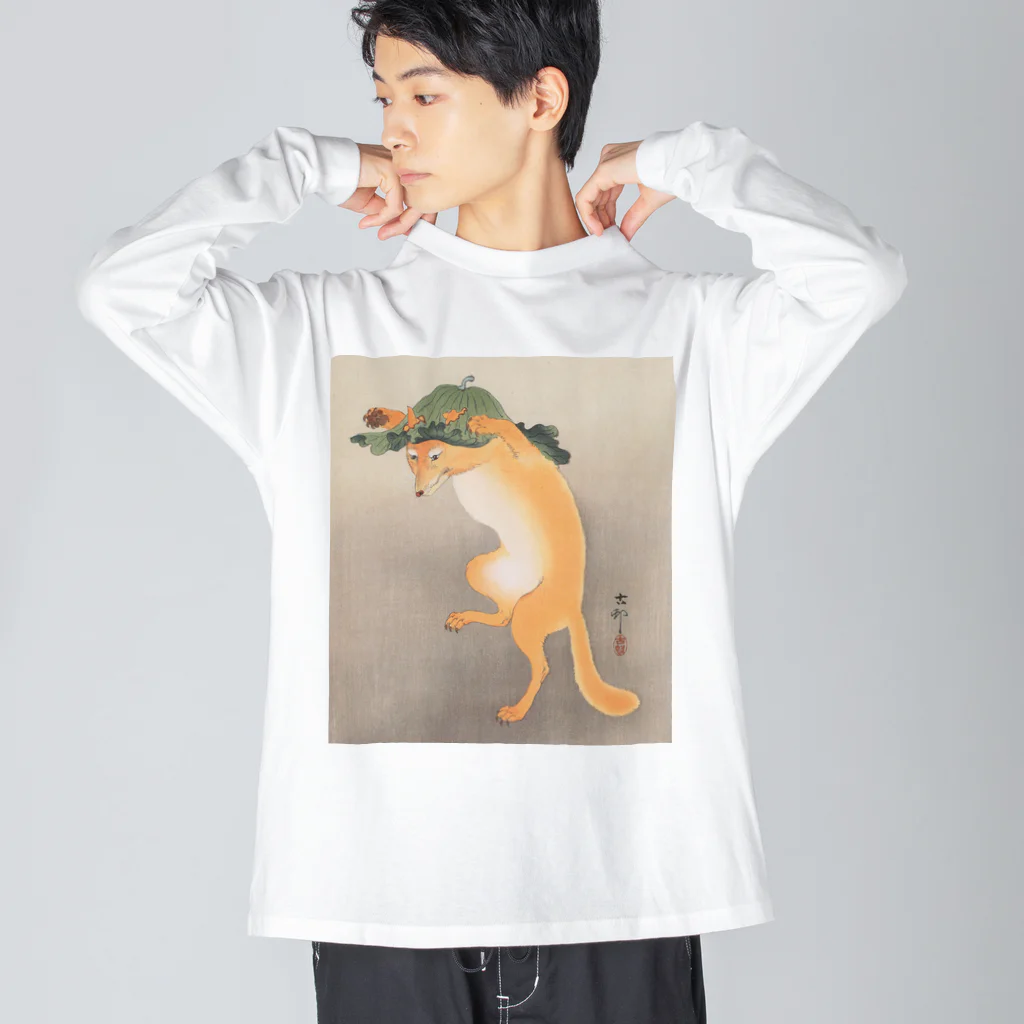 寿めでたや(ukiyoe)の日本画：浮世絵；踊る狐 Big Long Sleeve T-Shirt