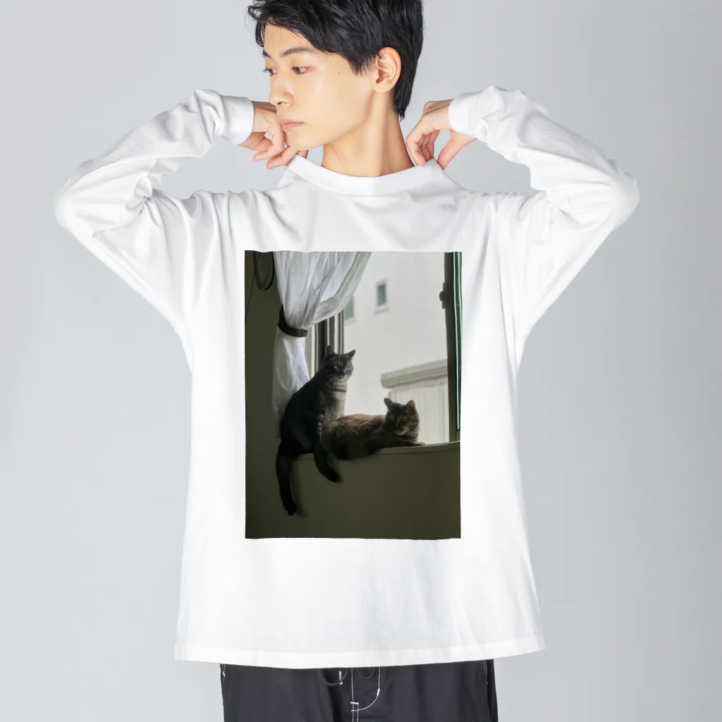 ハネ(🦄)のエモ猫ず ビッグシルエットロングスリーブTシャツ