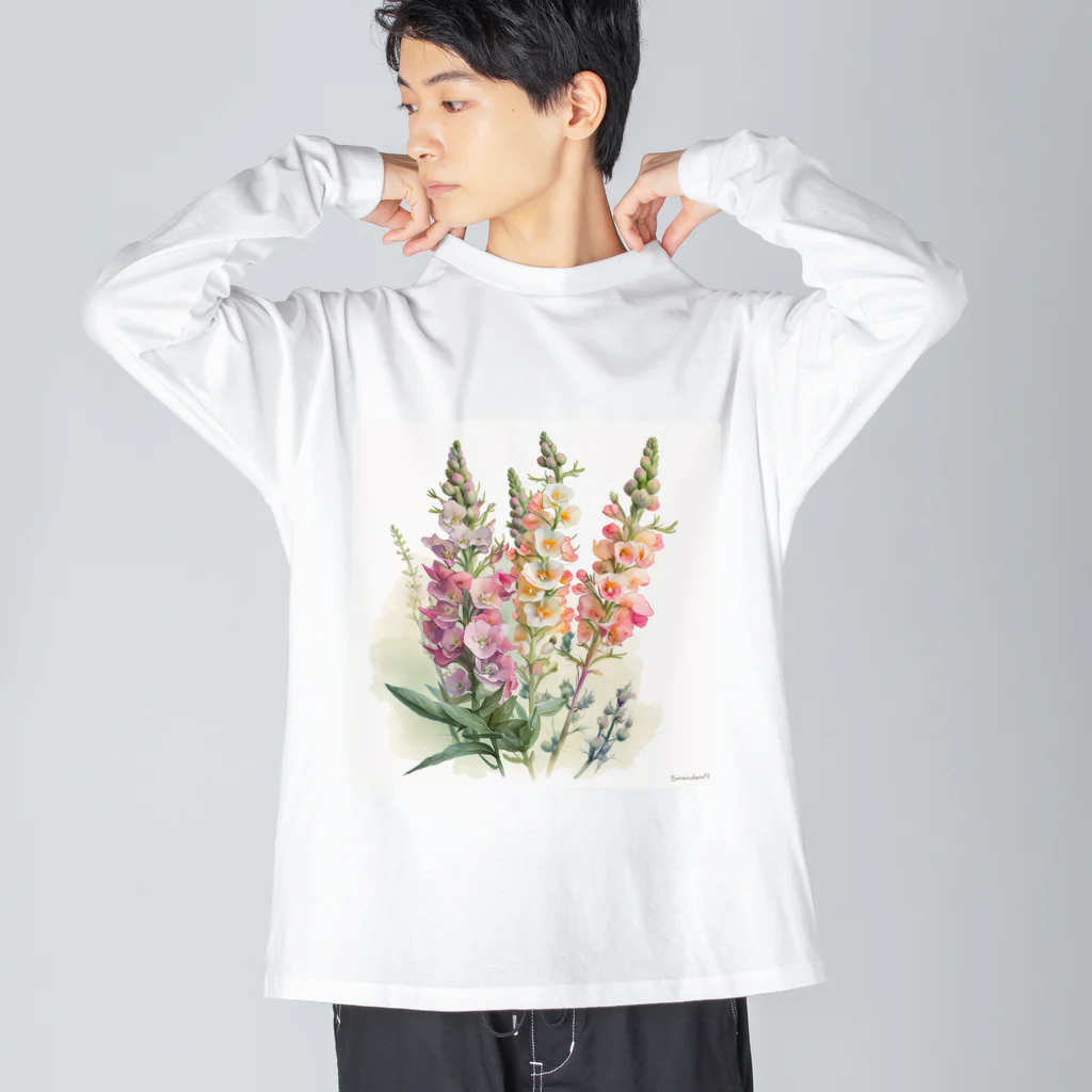 botanicalartAIのキンギョソウ ビッグシルエットロングスリーブTシャツ