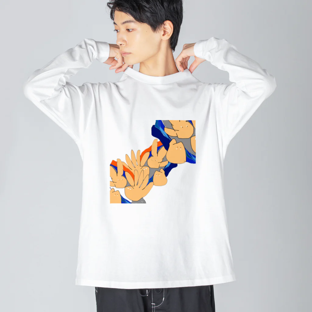 Kenjii☺︎Dajiiのじゃんけん　rock paper scissors ビッグシルエットロングスリーブTシャツ