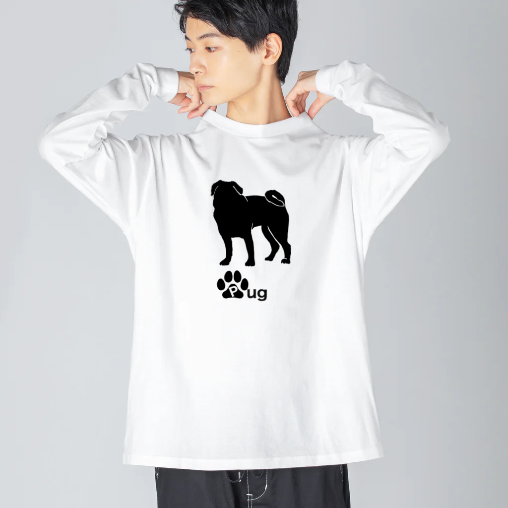 bow and arrow のパグ犬 Big Long Sleeve T-Shirt