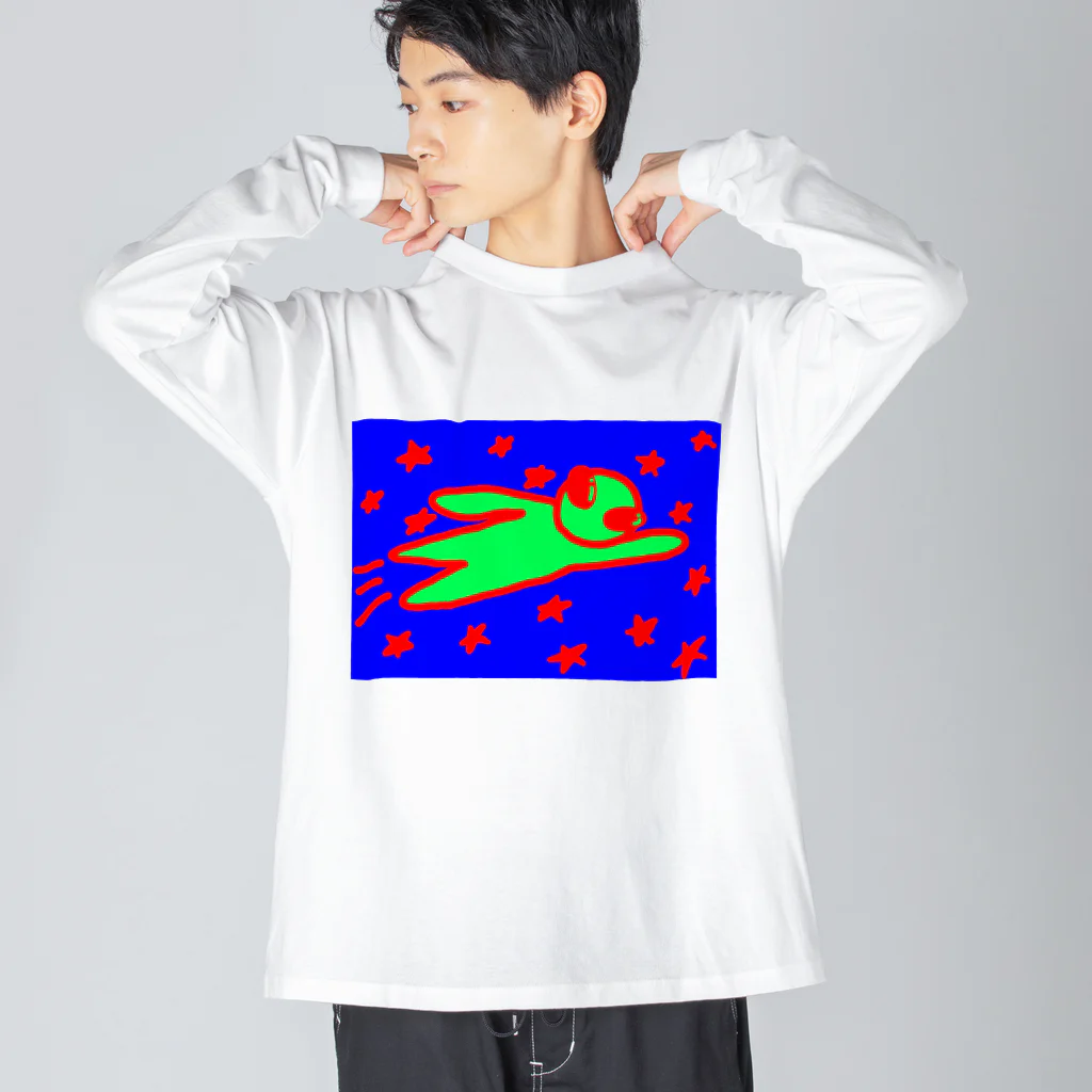 ヒル飼いのこでぶの宇宙人、空を飛ぶ Big Long Sleeve T-Shirt