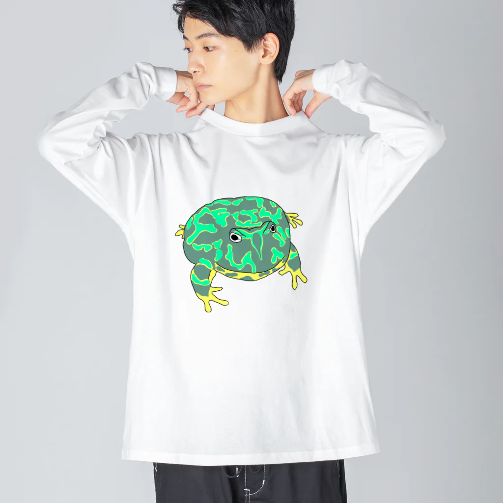 ヒル飼いのこでぶのベルツノガエルのゲコタロウ Big Long Sleeve T-Shirt