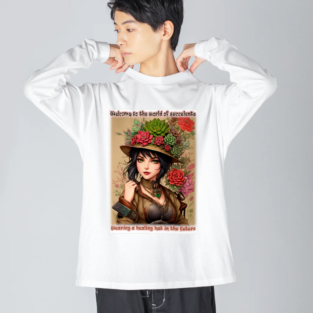 saayaan＠succulent_artistの多肉植物ショップの店員 Big Long Sleeve T-Shirt