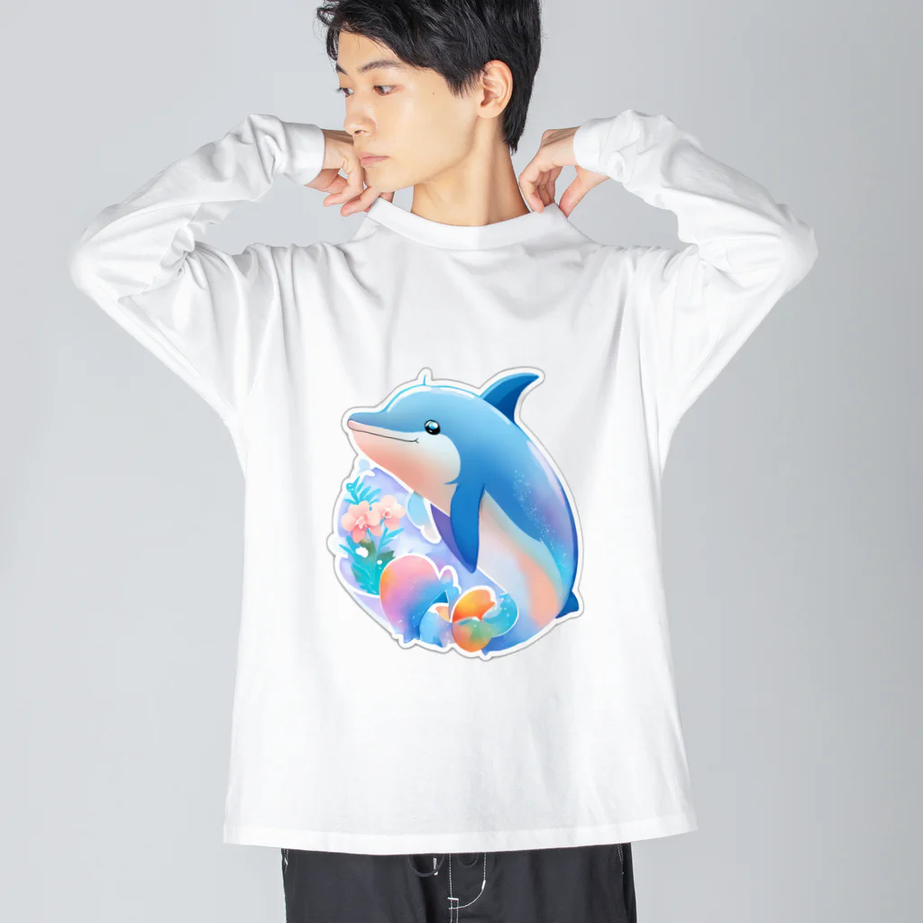 dolphineの可愛いイルカ ビッグシルエットロングスリーブTシャツ