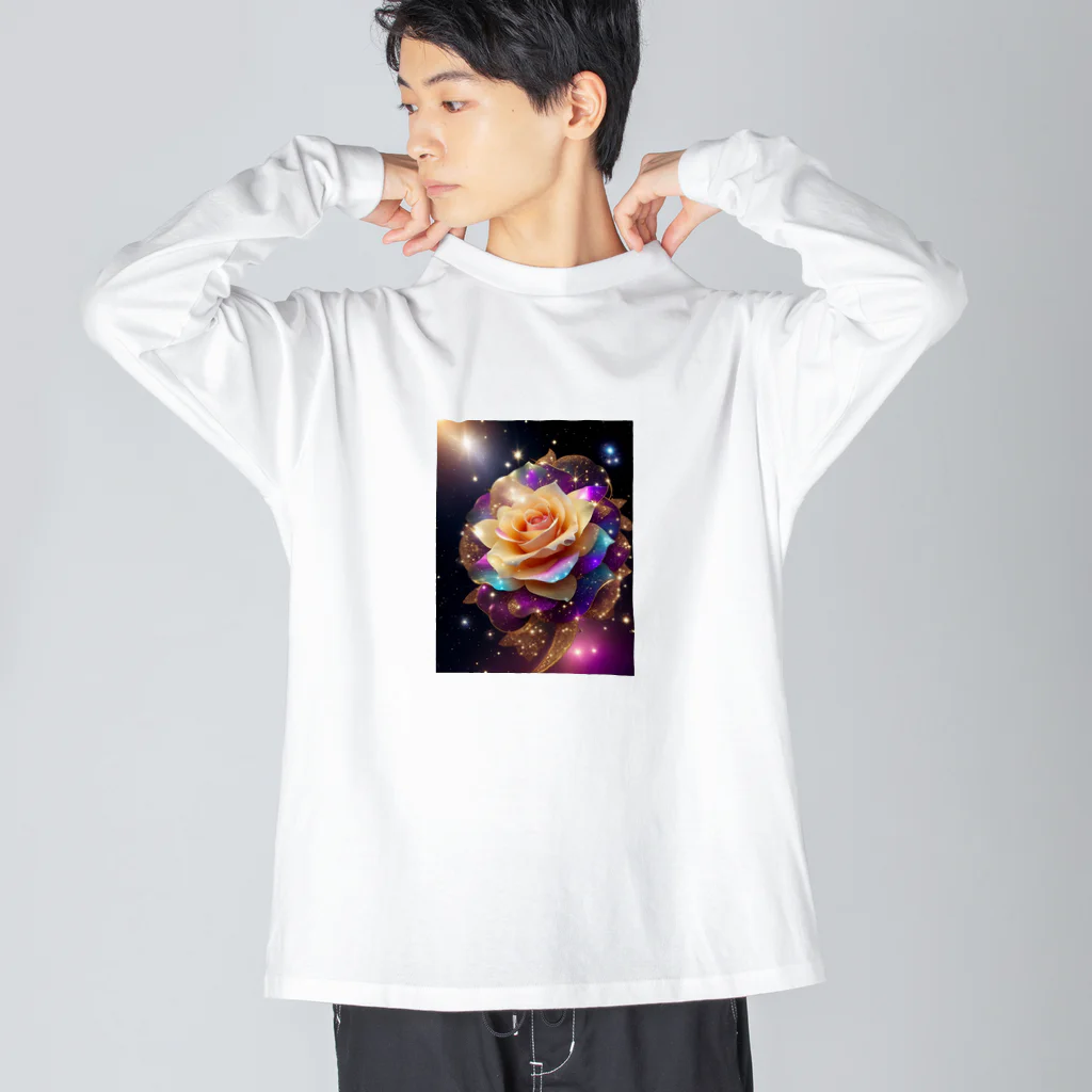 dolphineの宇宙のクリスタルローズ ビッグシルエットロングスリーブTシャツ