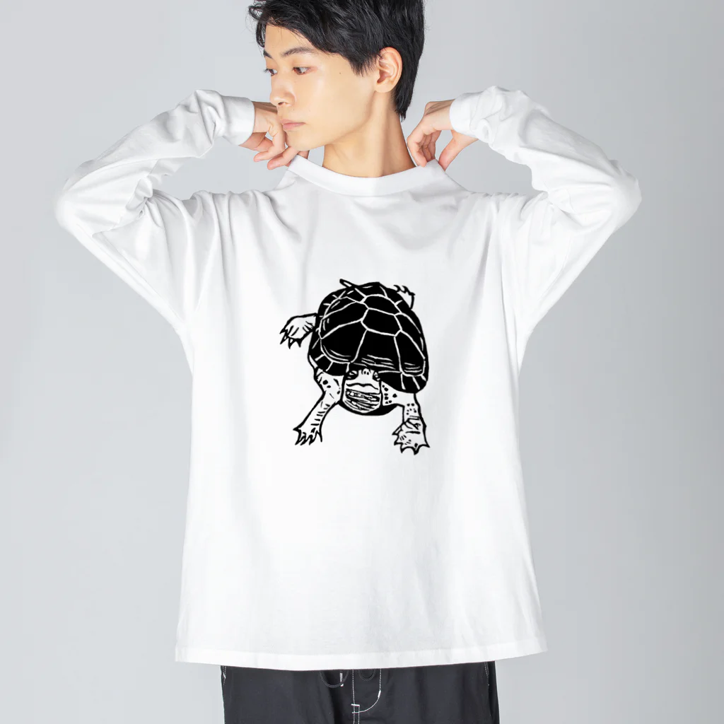 PADKA（ぱだか）のクサガメ Smiley Boggie ビッグシルエットロングスリーブTシャツ