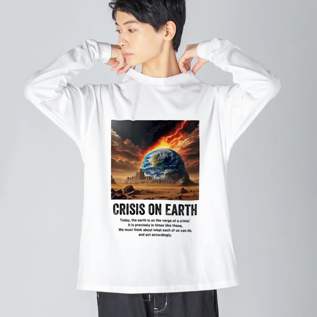 AI-assembleの地球の危機 Crisis on Earth ビッグシルエットロングスリーブTシャツ