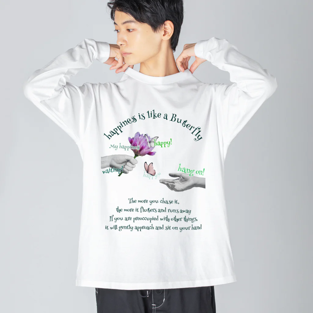 だっくのcollageart storeのβutterfly Big Long Sleeve T-Shirt