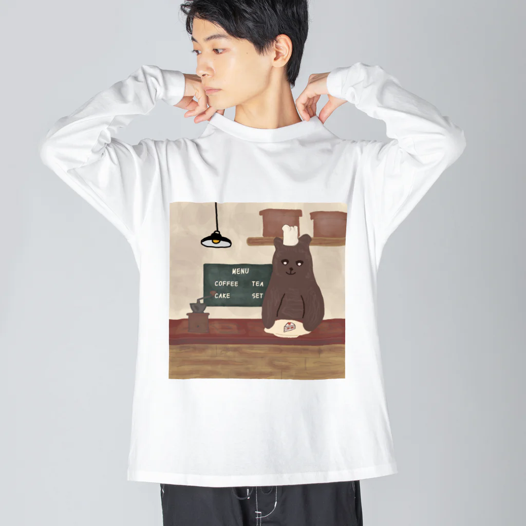 【KOTCH】 Tシャツショップのくまのカフェ ビッグシルエットロングスリーブTシャツ