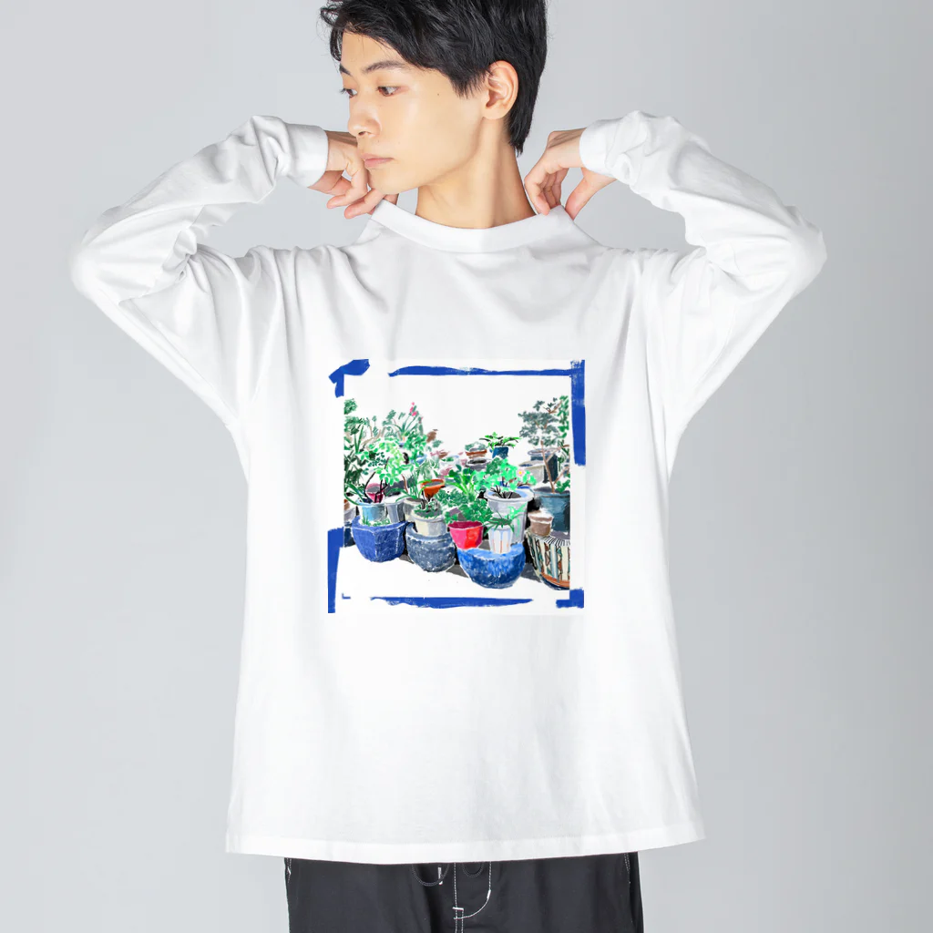 yuko maegawaのまちなか植木鉢 ビッグシルエットロングスリーブTシャツ