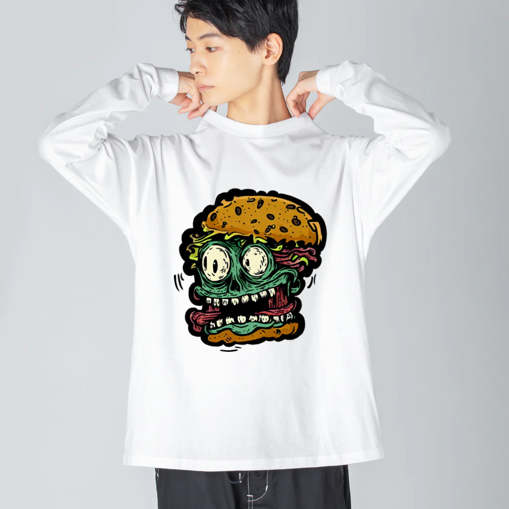 モンスターカスタムの■ゾンビバーガー【ホラーハンバーガー】 ビッグシルエットロングスリーブTシャツ