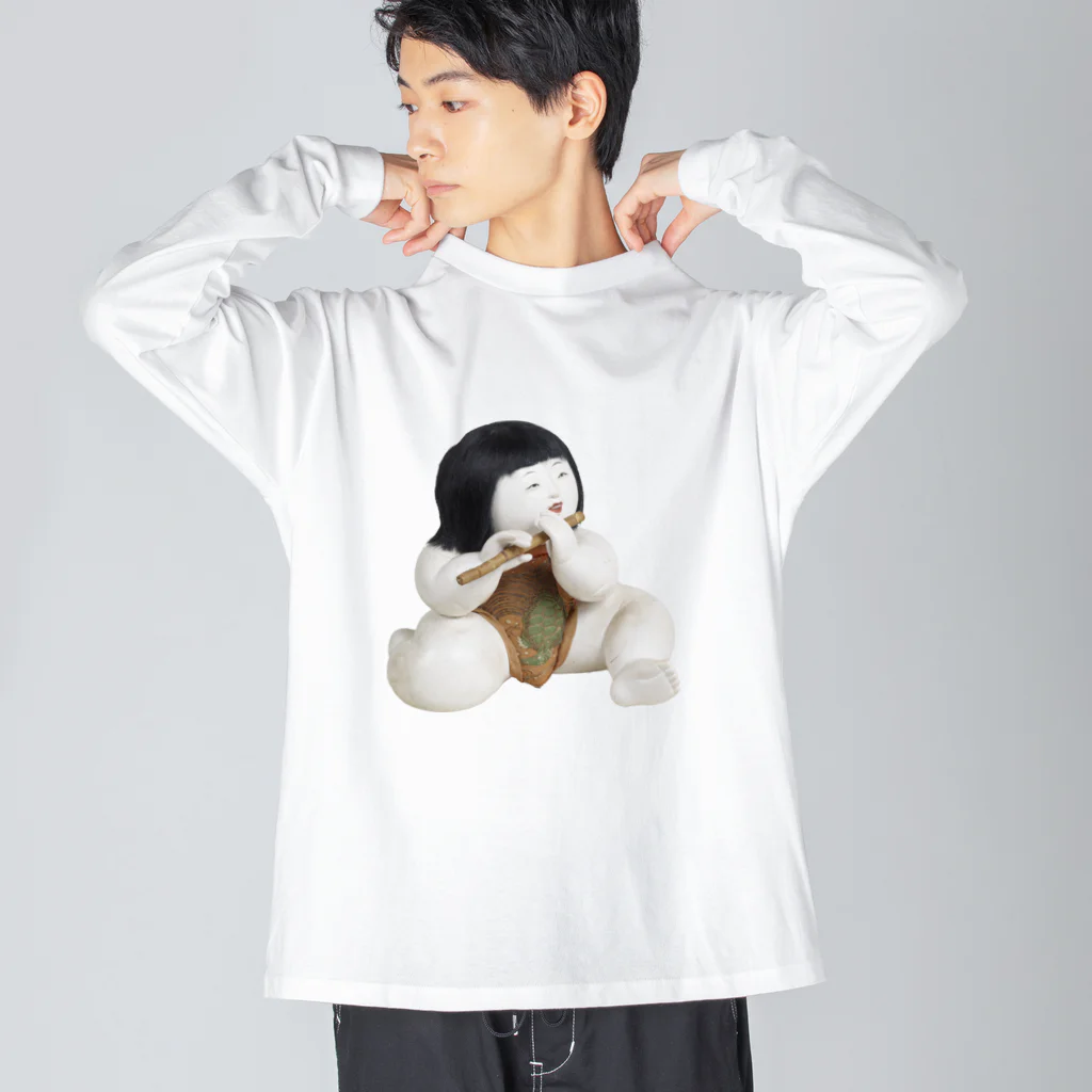 メディア木龍・谷崎潤一郎研究のつぶやきグッズのお店の御所人形 笛吹き童子 Big Long Sleeve T-Shirt