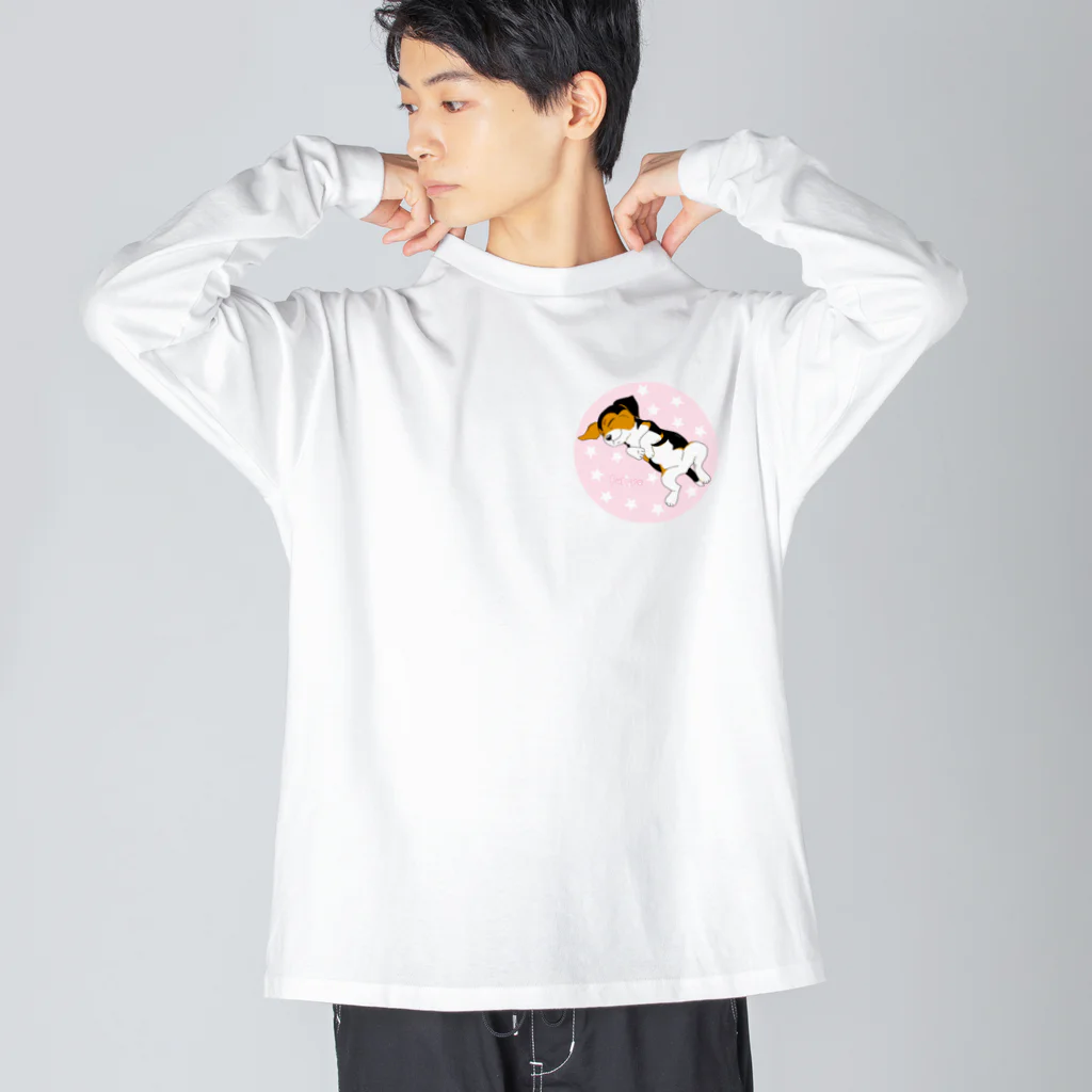 のんちゃんのおやすみパピー　B ビッグシルエットロングスリーブTシャツ