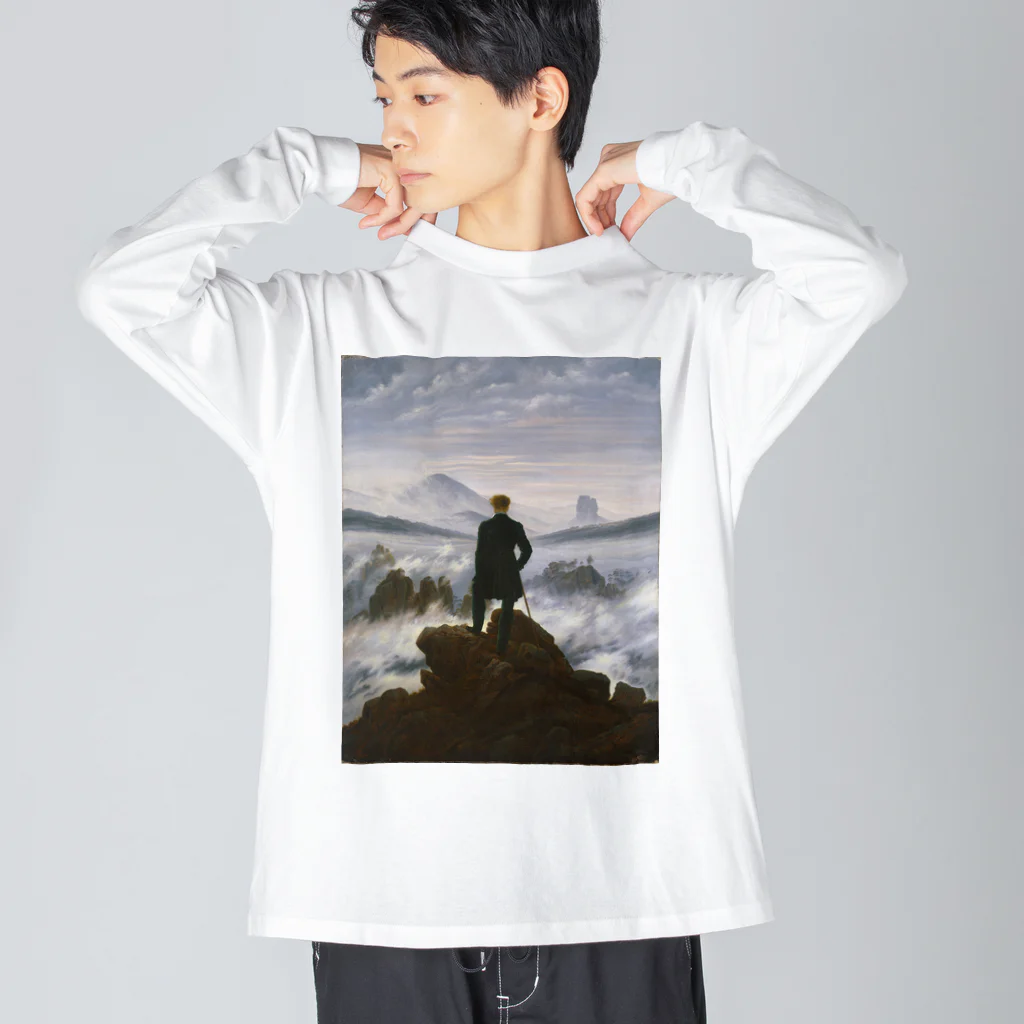 世界美術商店の雲海の上の旅人 / Wanderer above the Sea of Fog Big Long Sleeve T-Shirt