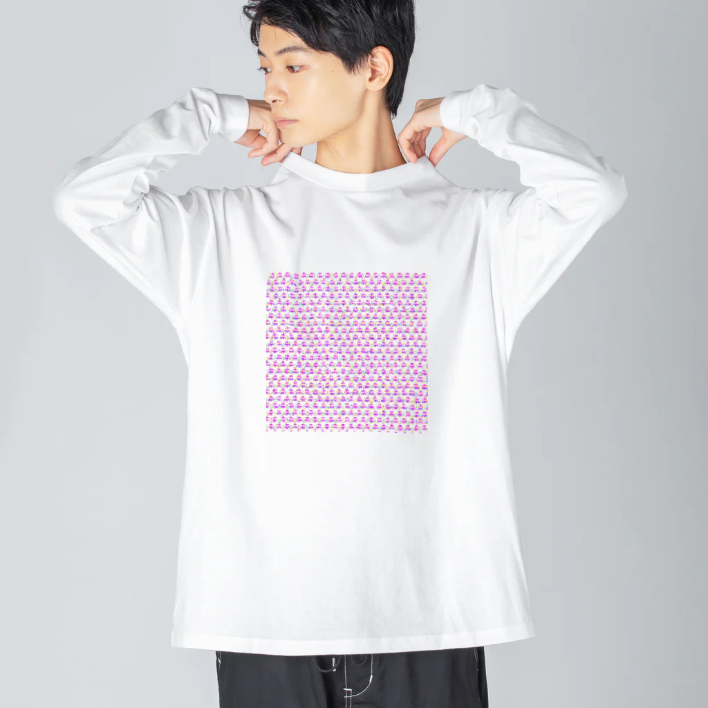 🍩tarojiro(たろじろ) shop🍩の墓暴キクラゲ模様 Big Long Sleeve T-Shirt