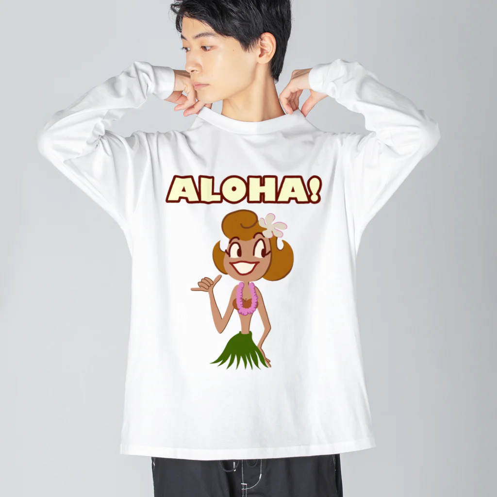 PPBOBBY13のALOHA Hula Girl ビッグシルエットロングスリーブTシャツ