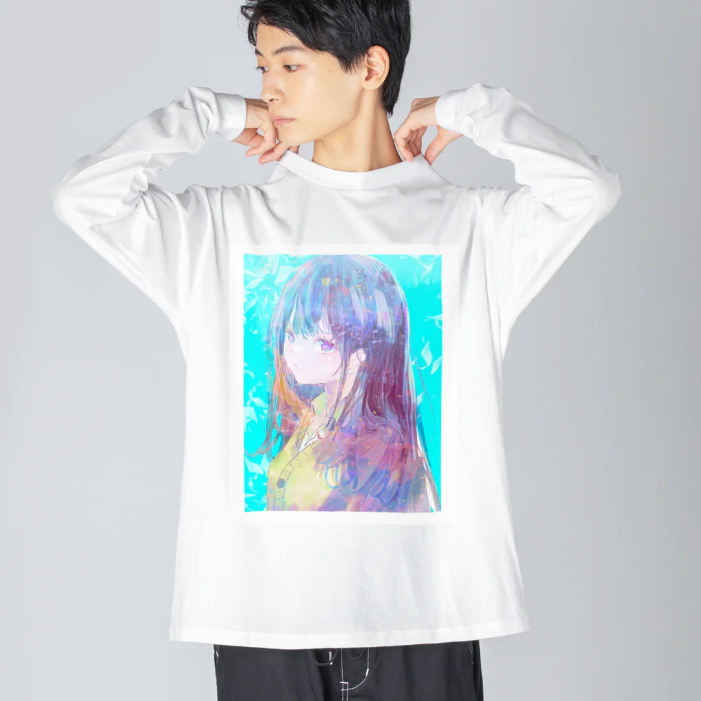 帆波　綾の青髪 Big Long Sleeve T-Shirt