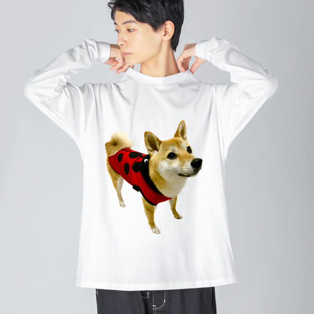 柴犬おかゆのグッズ販売店のてんとうむし　おかゆ ビッグシルエットロングスリーブTシャツ