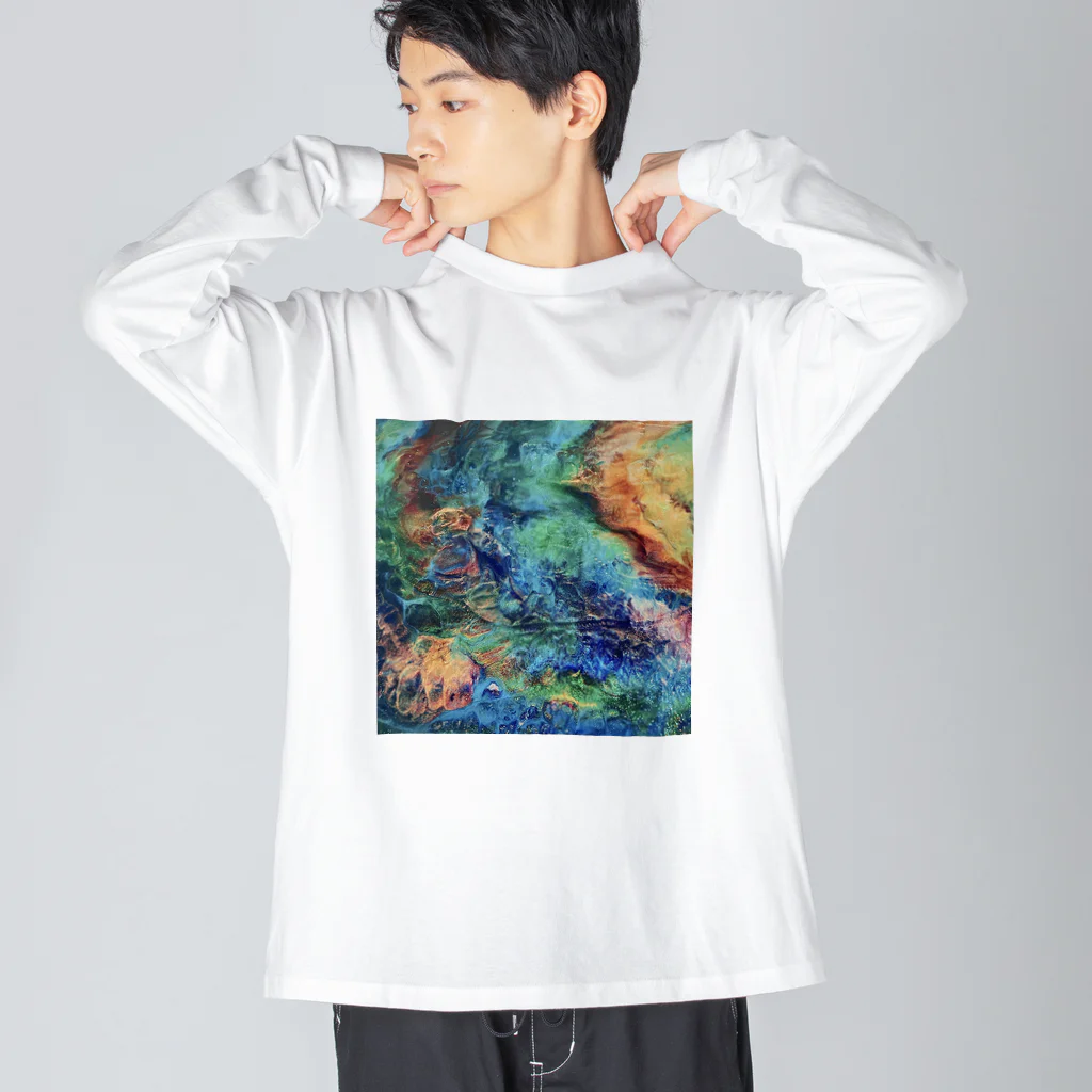 【抽象画】melty moon【フルイドアート】の恒星 Big Long Sleeve T-Shirt