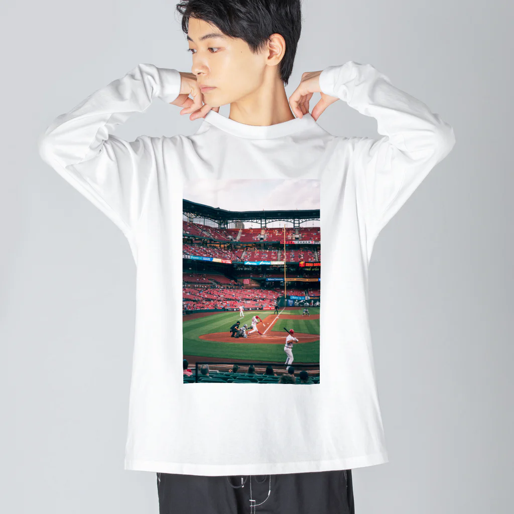 ラーメンマッスルショップのラーメンマッスル　メジャーリーグ⚾️ ビッグシルエットロングスリーブTシャツ