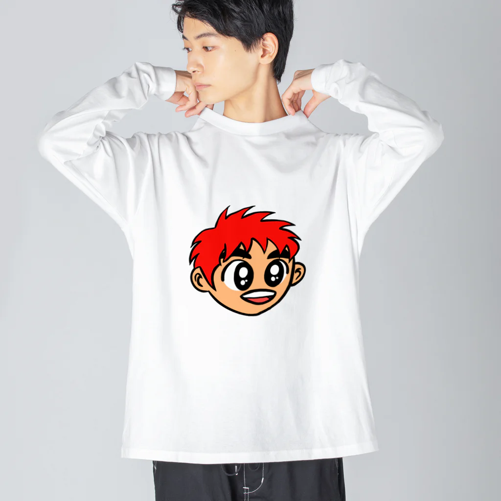 じゅうに（Jyuuni）の0007・赤い髪の少年（じゅうにブランド） ビッグシルエットロングスリーブTシャツ