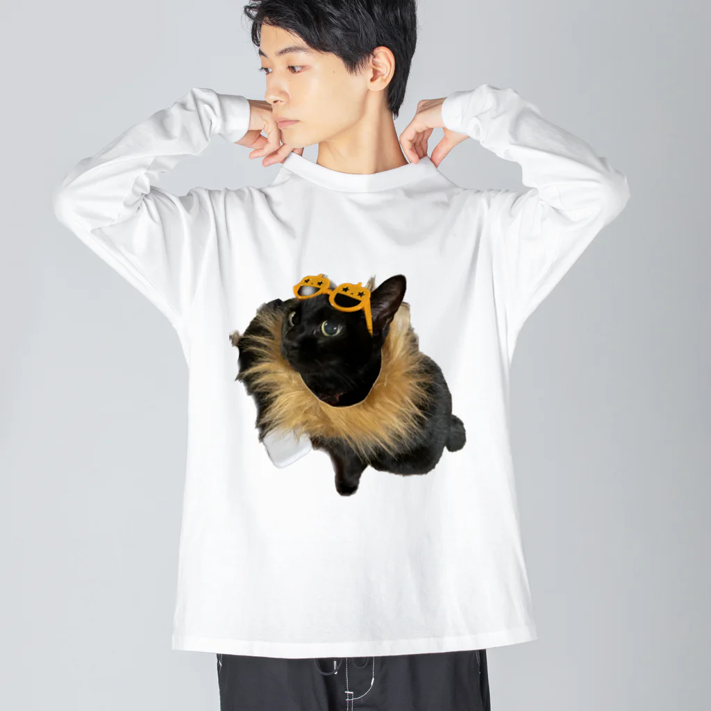 いくママ 猫との毎日のパリピイクラ ビッグシルエットロングスリーブTシャツ