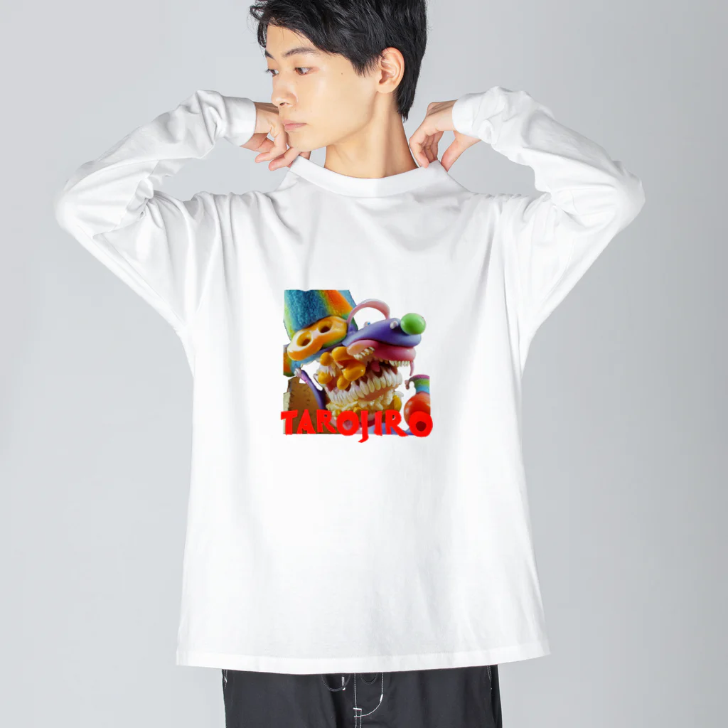 🍩tarojiro(たろじろ) shop🍩のCOLORFUL POPCORN MONSTERS by AI ビッグシルエットロングスリーブTシャツ