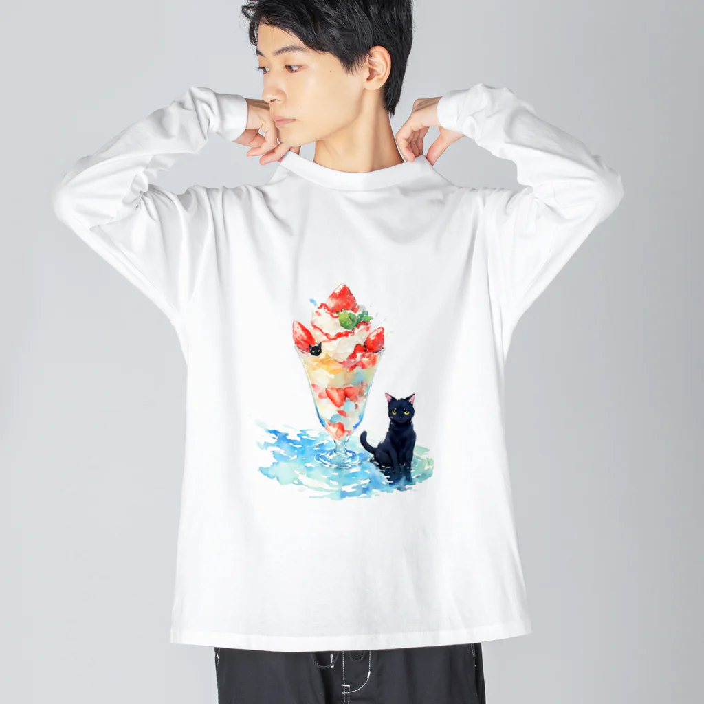 yuuの黒猫とパフェ Big Long Sleeve T-Shirt