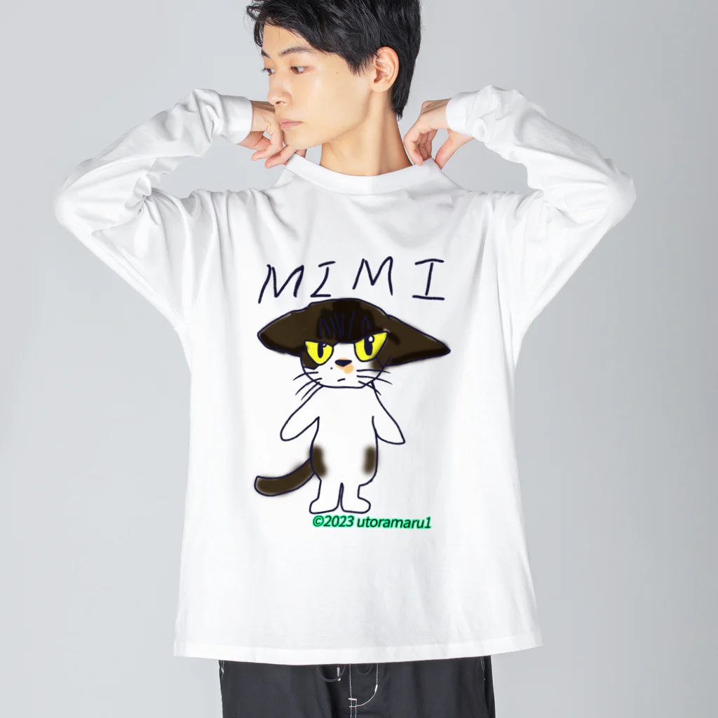 宇寅。のイカ耳にゃんこ Big Long Sleeve T-Shirt