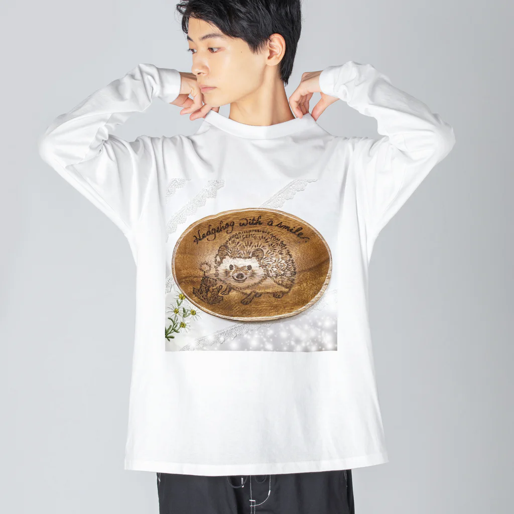 YURITAROORIGINLの笑うハリネズミとタンポポの綿毛. Big Long Sleeve T-Shirt