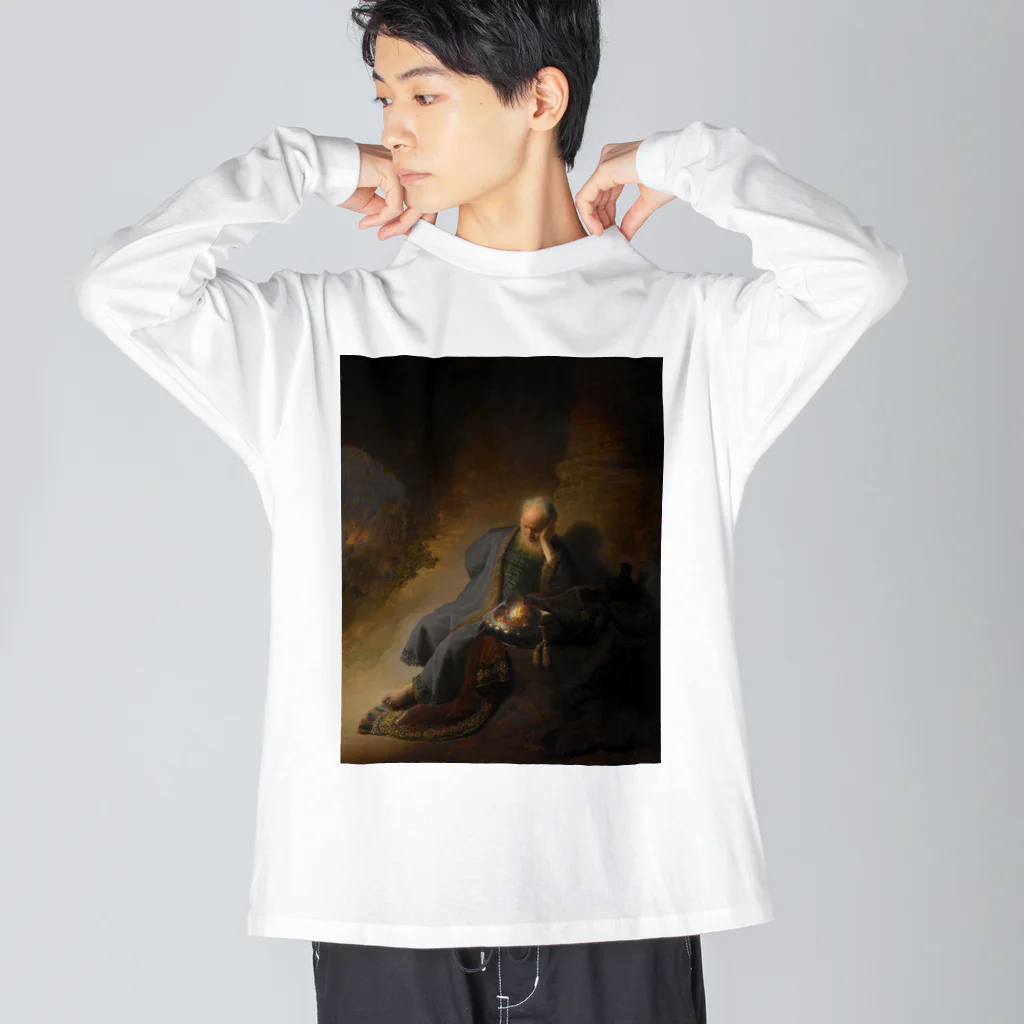 世界美術商店のエルサレムの滅亡を嘆くエレミヤ /  Jeremiah Lamenting the Destruction of Jerusalem Big Long Sleeve T-Shirt