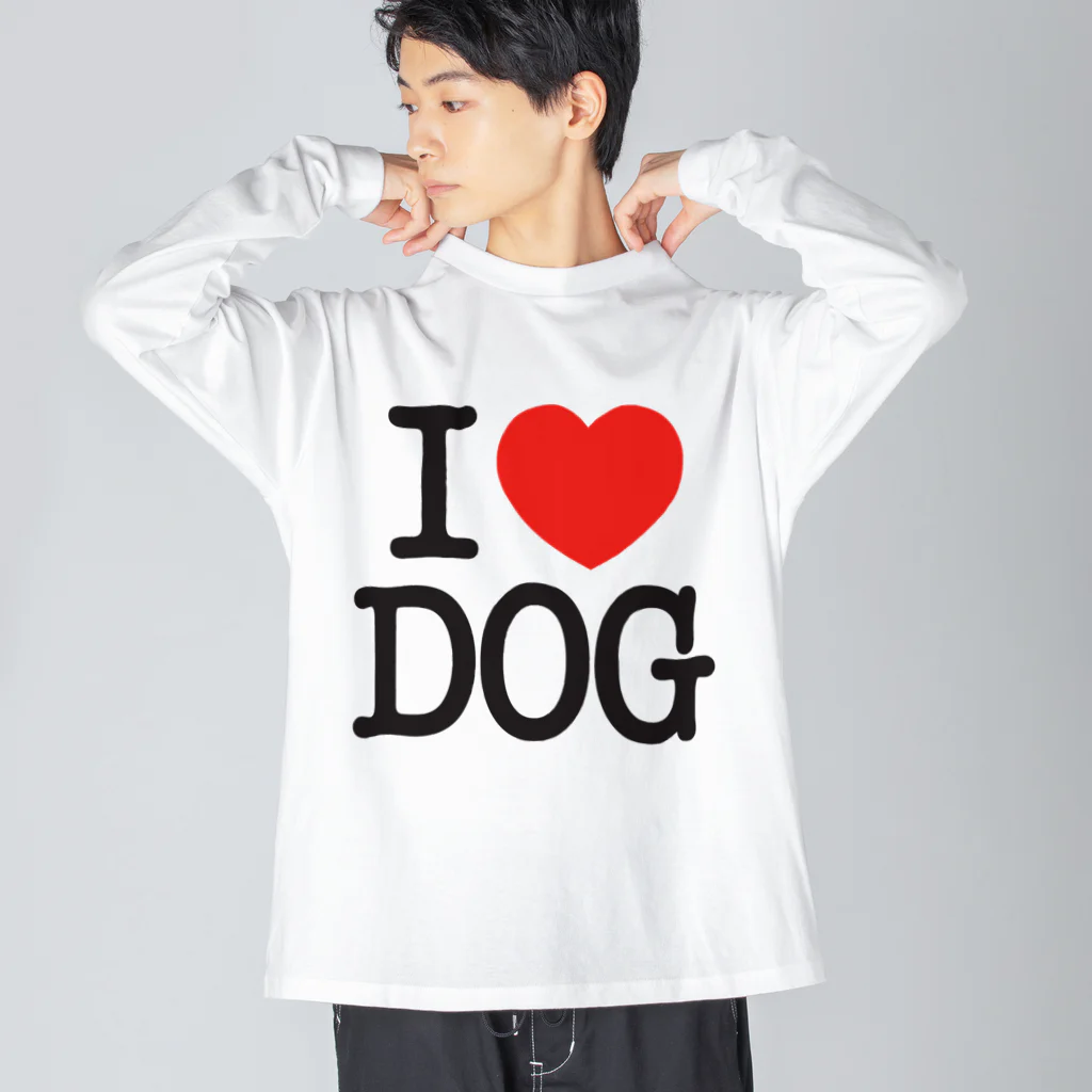 I LOVE SHOPのI LOVE DOG-アイラブドッグ- Big Long Sleeve T-Shirt