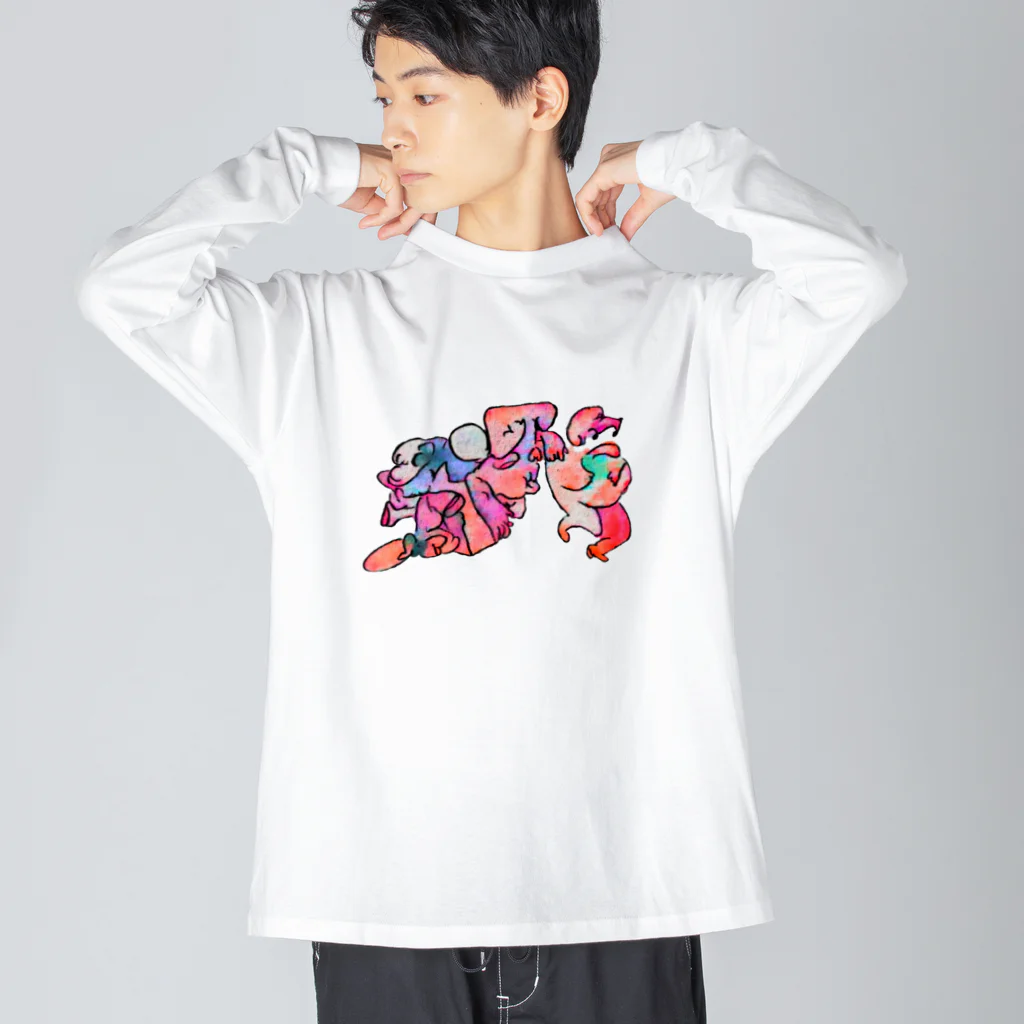 🍩tarojiro(たろじろ) shop🍩のオバケのおもちゃの取り合い Big Long Sleeve T-Shirt