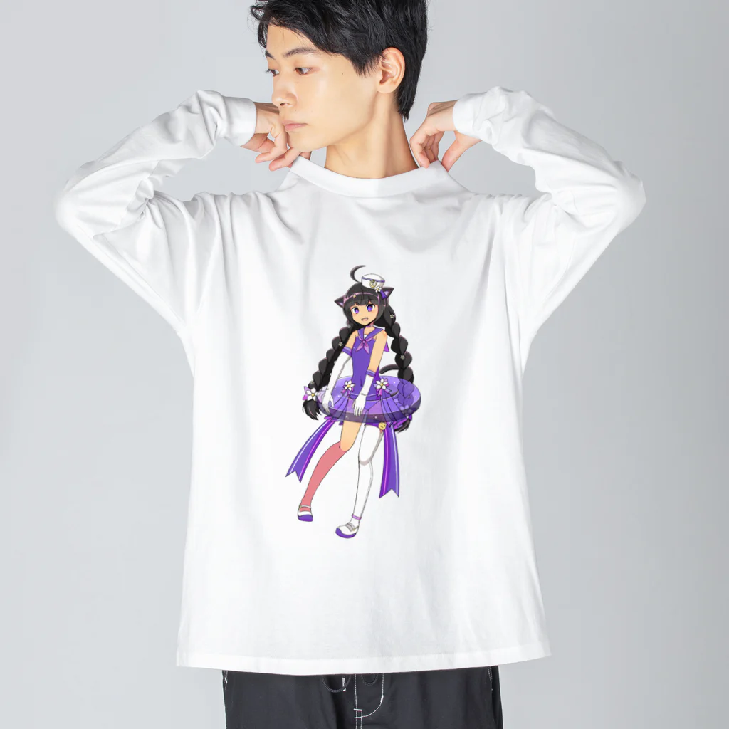 IKUSEN🍆テディアのせんちゃん水着姿 ビッグシルエットロングスリーブTシャツ