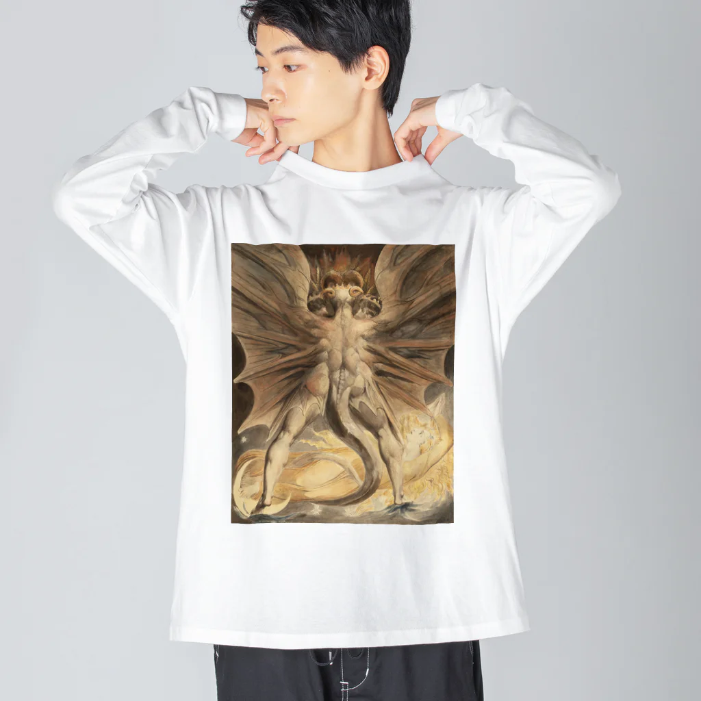 世界美術商店の巨大な赤い龍と太陽を着た女 / Great Red Dragon and the Woman Clothed with the Sun Big Long Sleeve T-Shirt