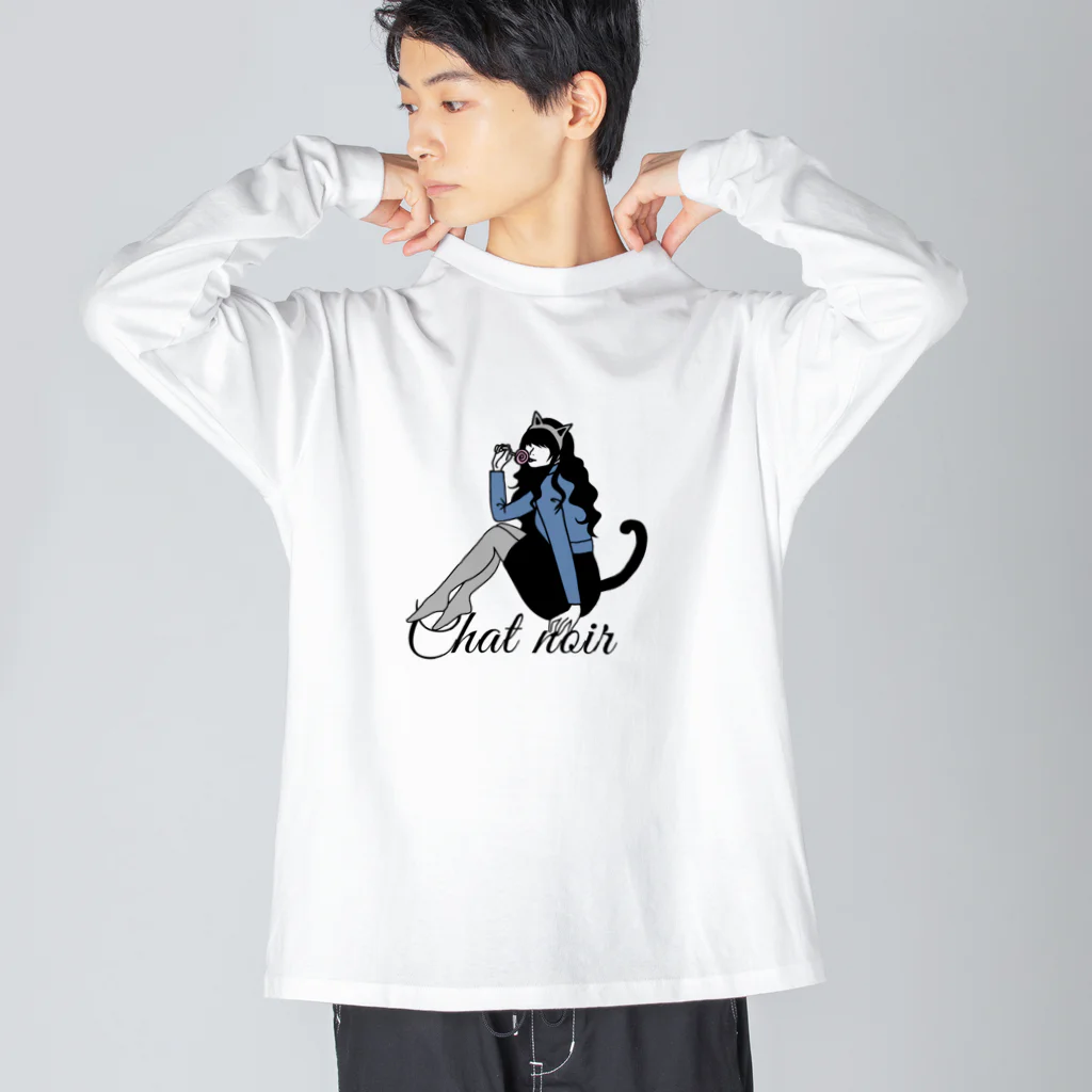 mimii-dolceのChat noir Big Long Sleeve T-Shirt