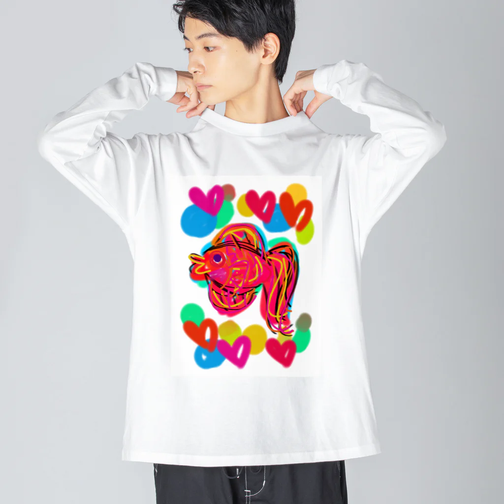 MAのカラフル金魚 Big Long Sleeve T-Shirt