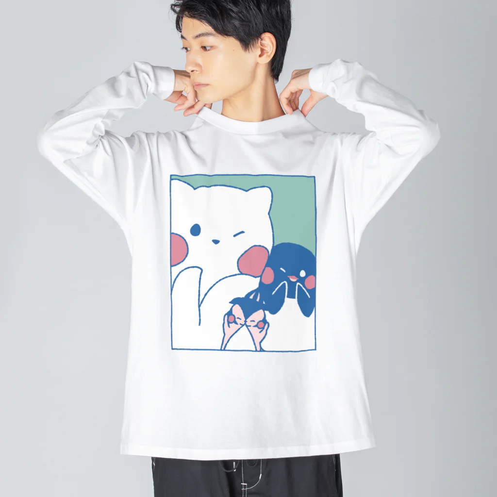 tafu tafuのかわいいポーズのしろぎんしま Big Long Sleeve T-Shirt