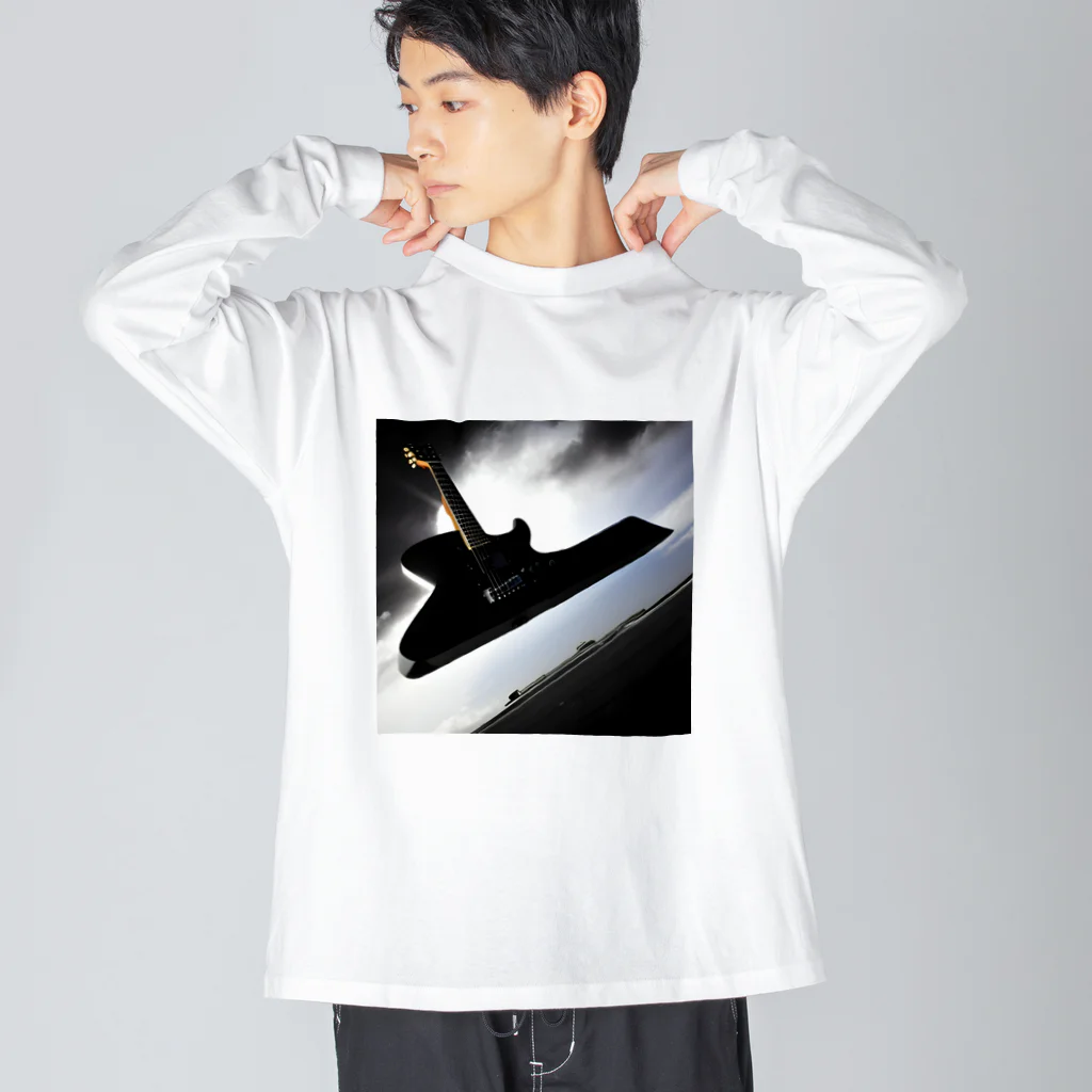 dolphineの空中に浮いてる巨大ギター Big Long Sleeve T-Shirt