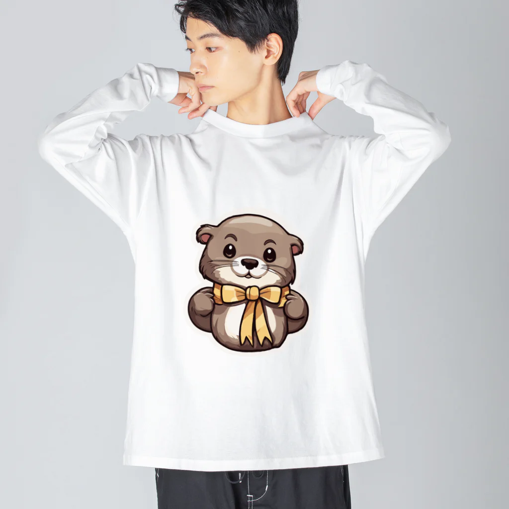 QuillSerenadeの可愛いリボンのもちぽんのステッカー Big Long Sleeve T-Shirt