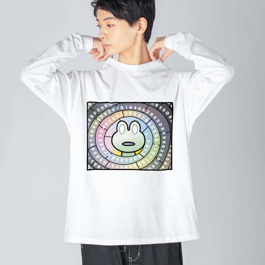 B-catの円周率グルグル蛙（両面シャツ） Big Long Sleeve T-Shirt