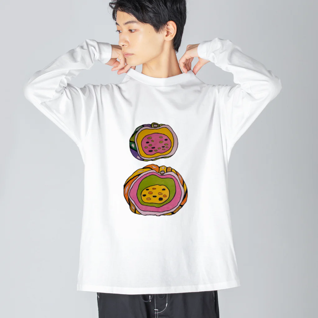 kana’s  collectionsのポップなカボチャ ビッグシルエットロングスリーブTシャツ