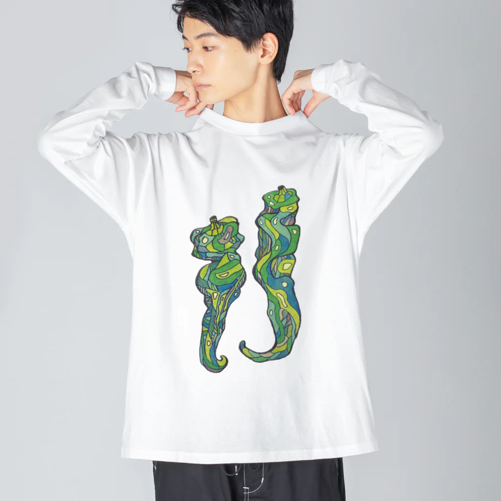 kana’s  collectionsの万願寺トウガラシ Big Long Sleeve T-Shirt