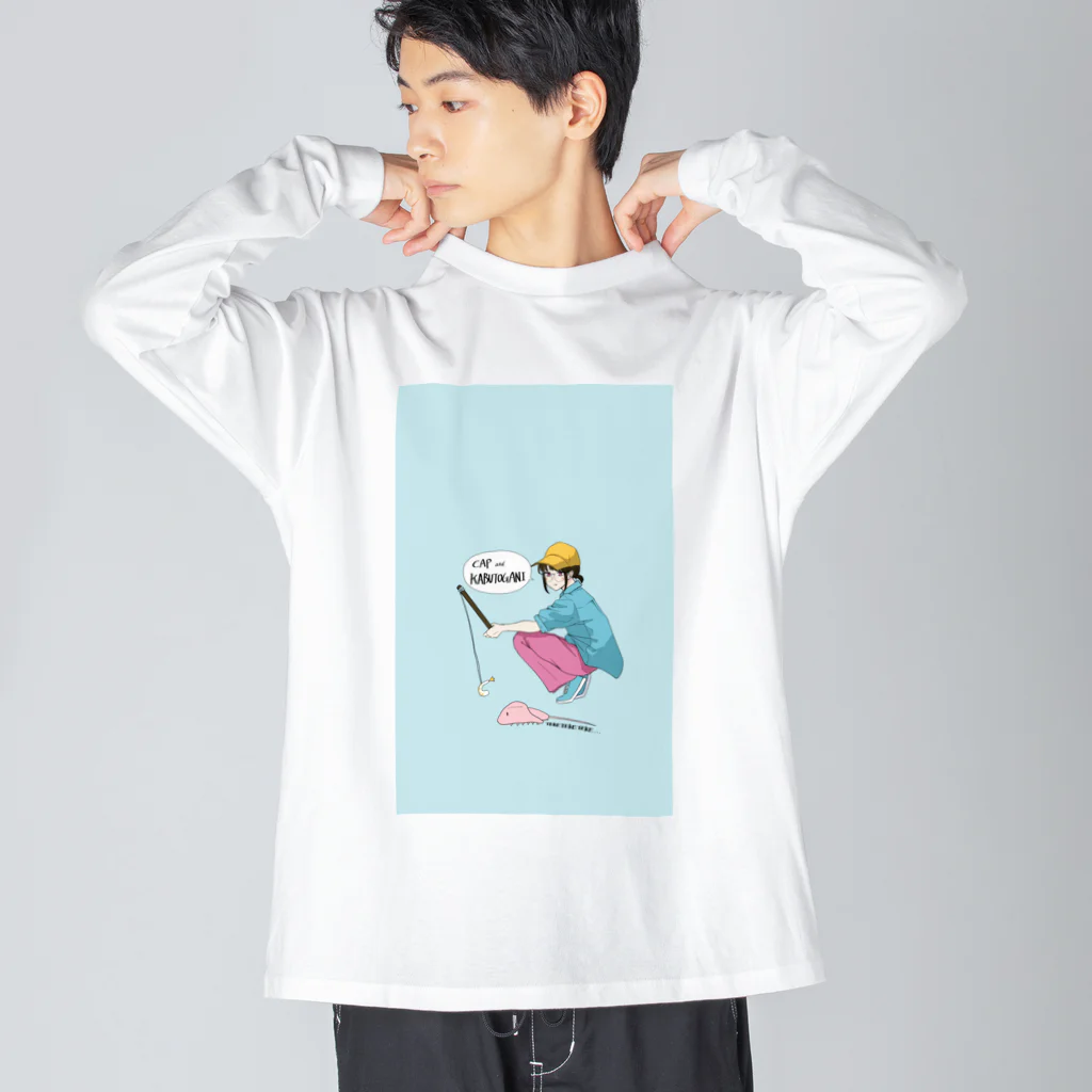 ちりげむしのCAPandKABUTOGANI ビッグシルエットロングスリーブTシャツ