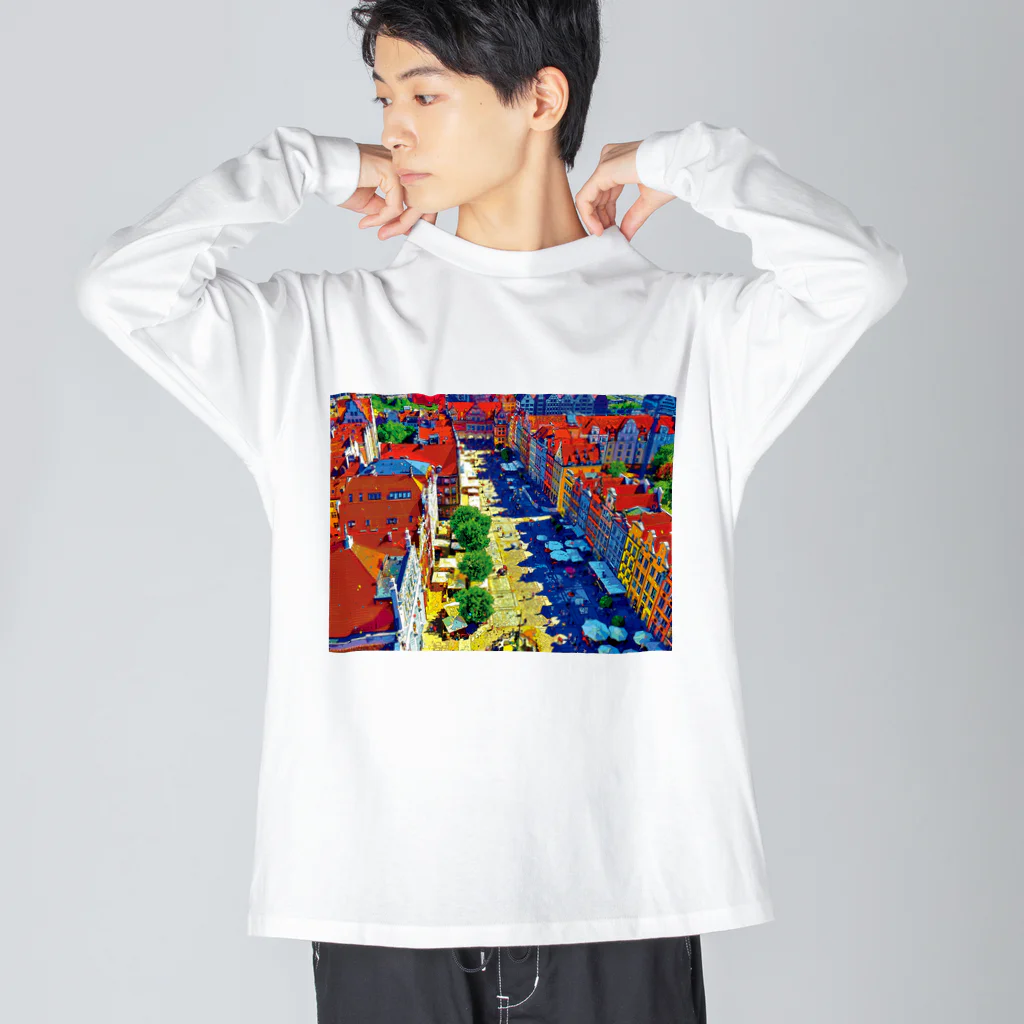 GALLERY misutawoのポーランド グダンスクのドゥーギ広場 Big Long Sleeve T-Shirt