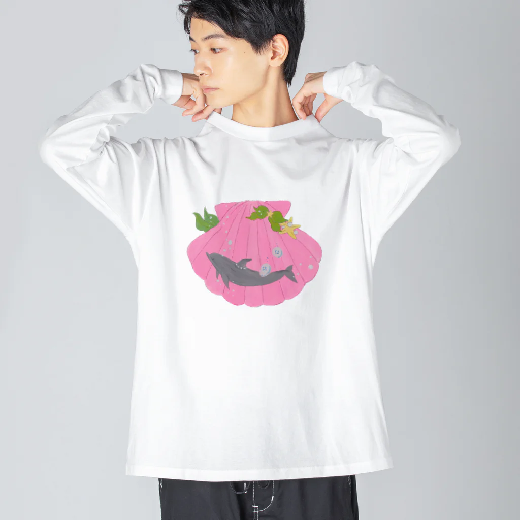 SHACHIKOのmorning shell dolphin Big Long Sleeve T-Shirt