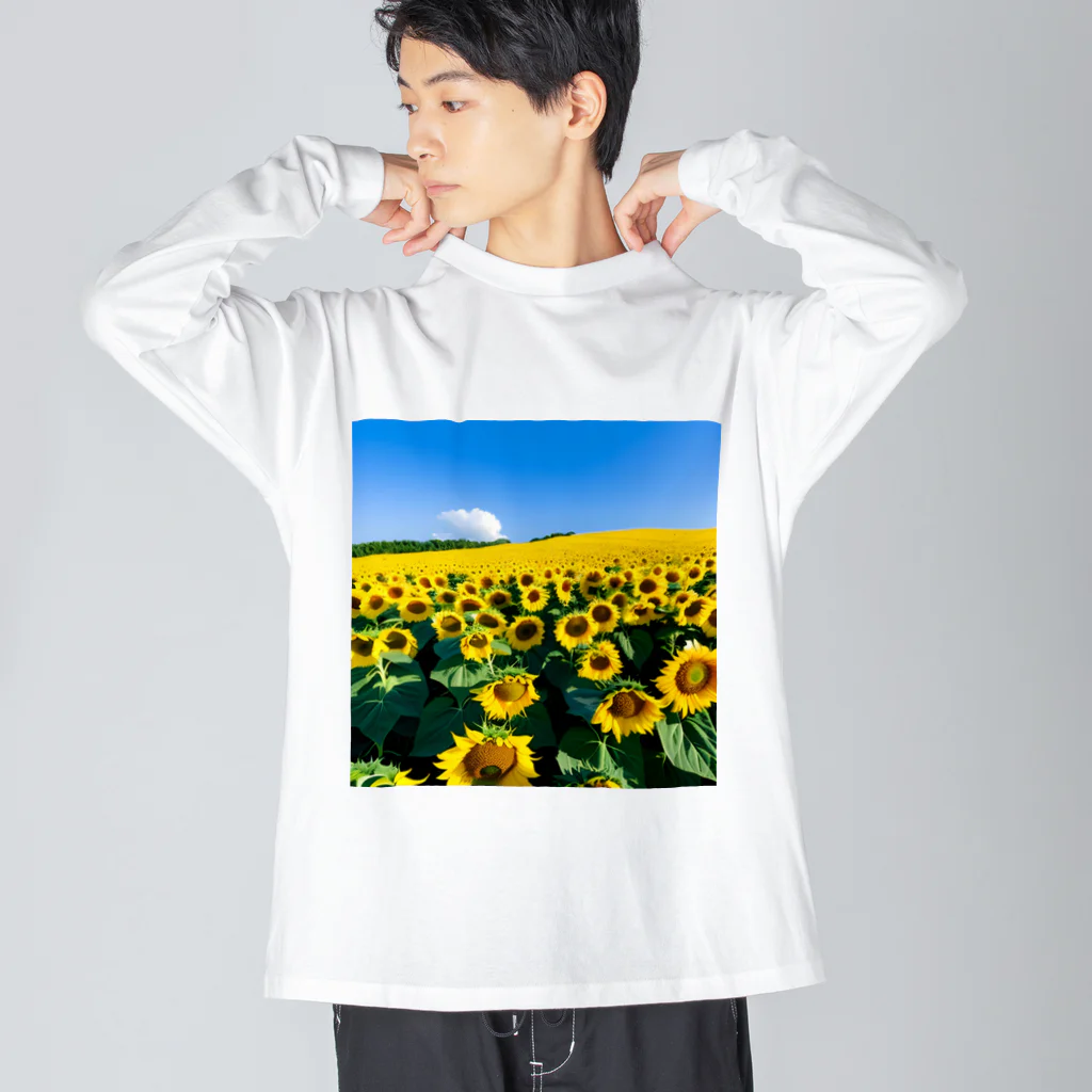 the blue seasonのヒマワリ畑 Big Long Sleeve T-Shirt